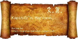 Kapitán Mariann névjegykártya